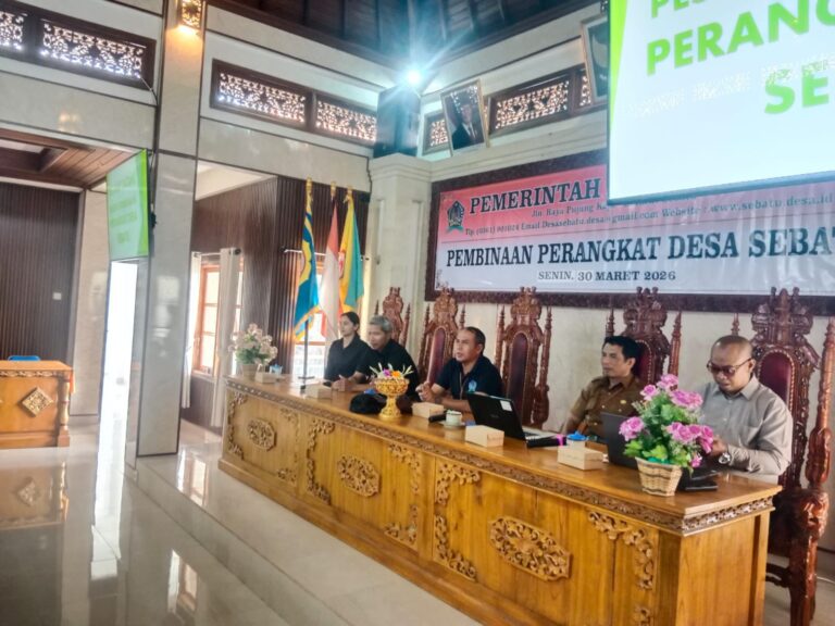 Tingkatkan Kapasitas Tata Kelola, Desa Sebatu Gelar Pembinaan Penyusunan Peraturan Desa dan Evaluasi Kinerja Aparatur